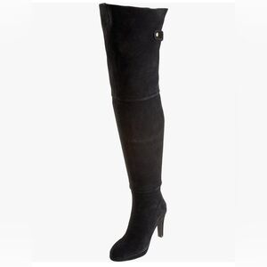 Kelsi Dagger Black Over-the-Knee Boots - Black Suede Leather Upper